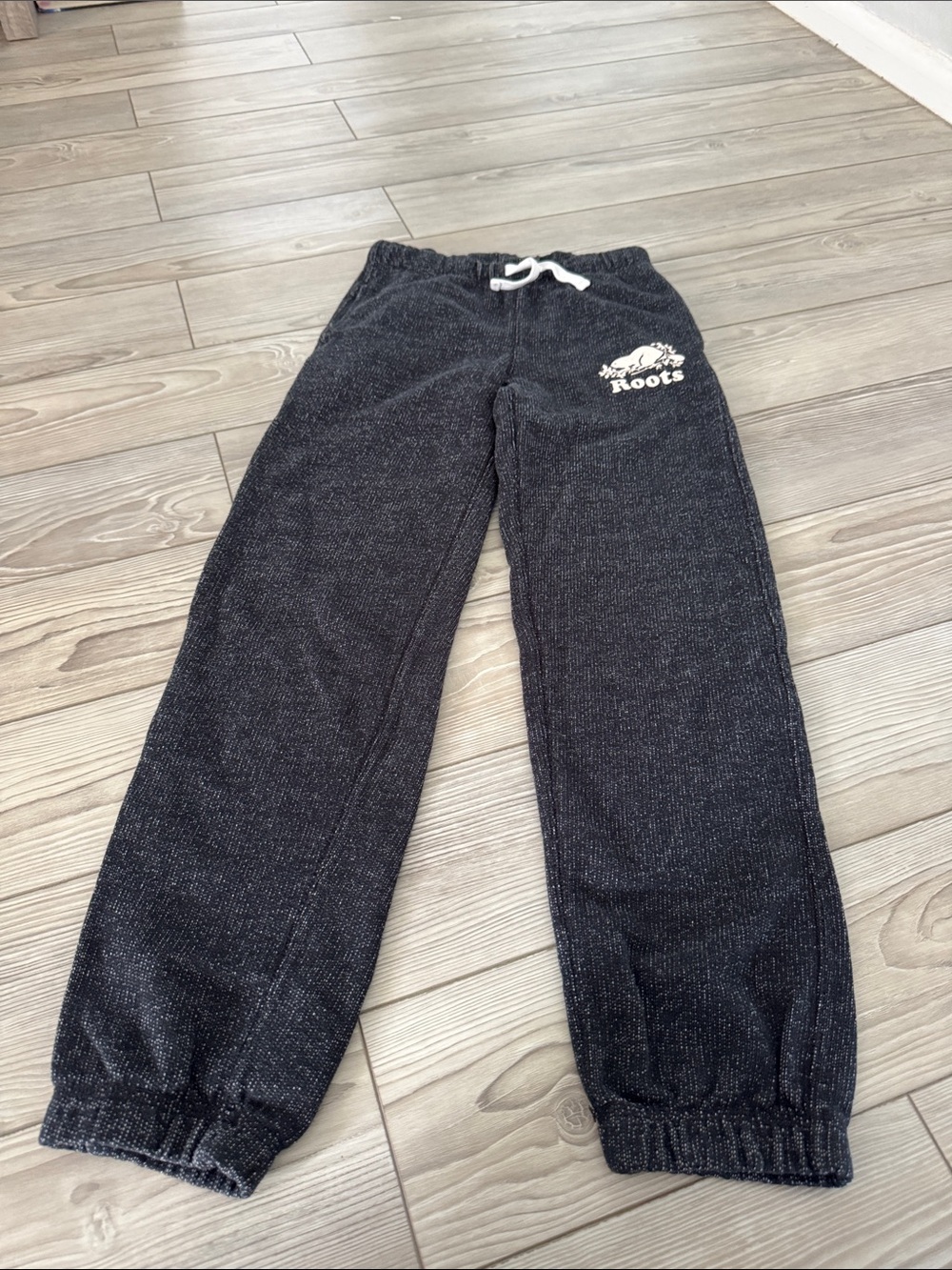 Roots Kids Charcoal Black Jogger Sweatpants with Drawstring